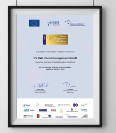 it’s OWL: Auszeichnung mit ECEI GOLD Label für professionelles Clustermanagement